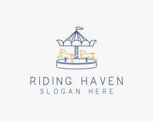 Horse Carousel Amusement Park logo design