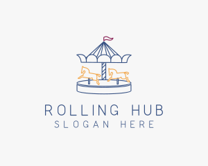 Horse Carousel Amusement Park logo design