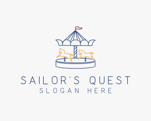 Horse Carousel Amusement Park logo design