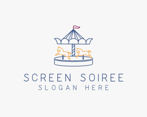 Horse Carousel Amusement Park logo design