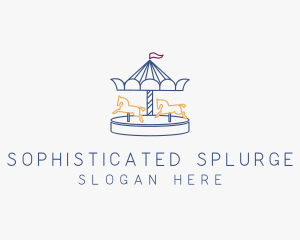 Horse Carousel Amusement Park logo design