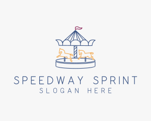 Horse Carousel Amusement Park logo design