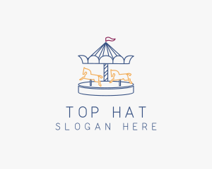 Horse Carousel Amusement Park logo design