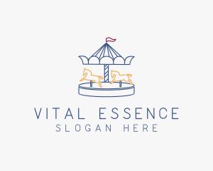 Horse Carousel Amusement Park logo design