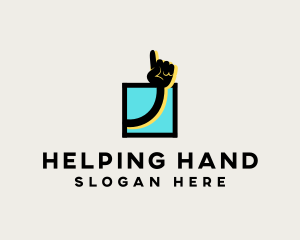 Hand Up Sign logo design