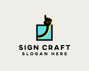 Hand Up Sign logo design