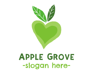 Green Heart Fruit logo design