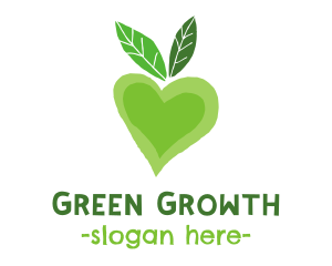 Green Heart Fruit logo design