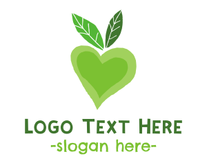 Kindness - Green Heart Fruit logo design