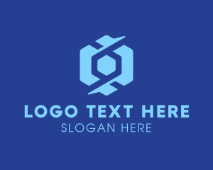 Modern Blue Hexagon logo