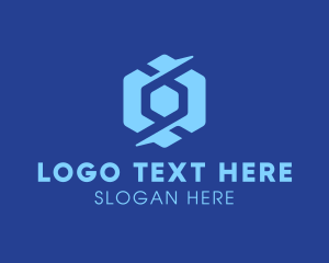 Modern Blue Hexagon Logo