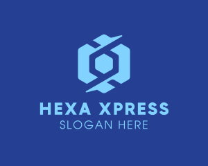 Modern Blue Hexagon logo design