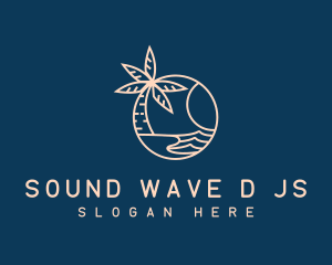 Beach Palm Tree logo design