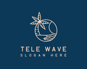 Beach Palm Tree logo design