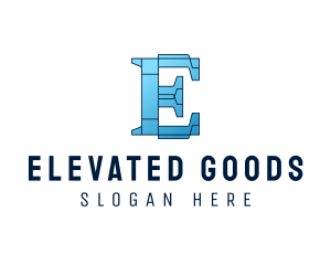 Modern E Outline logo design