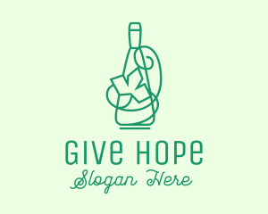 Minimalist Wine Vine Bottle logo