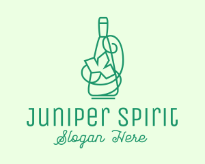 Minimalist Wine Vine Bottle logo design