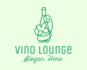 Minimalist Wine Vine Bottle logo