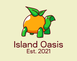 Tropical Orange Turtle  logo design