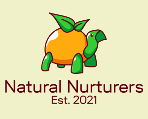 Tropical Orange Turtle  logo design