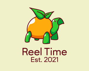 Tropical Orange Turtle  logo design