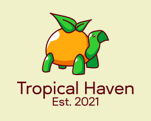Tropical Orange Turtle  logo design