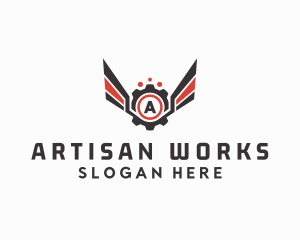 Mechanical Cog Wings Mechanic logo design