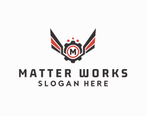 Mechanical Cog Wings Mechanic logo design