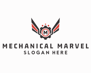 Mechanical Cog Wings Mechanic logo design