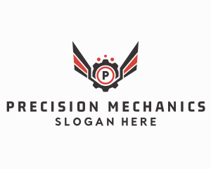 Mechanical Cog Wings Mechanic logo design