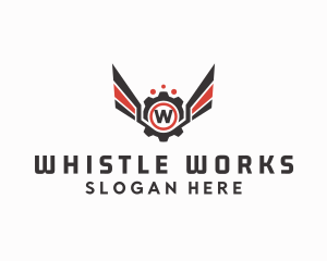 Mechanical Cog Wings Mechanic logo design