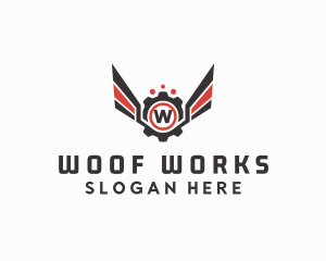 Mechanical Cog Wings Mechanic logo design