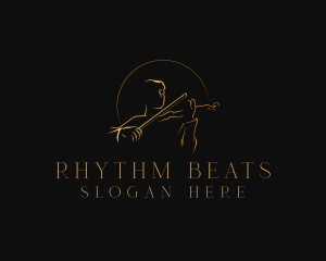 Violin Musician Instrument logo design