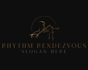 Violin Musician Instrument logo design