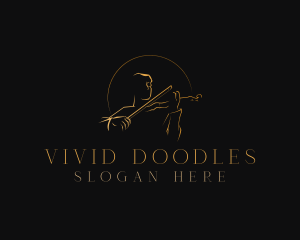 Violin Musician Instrument logo design