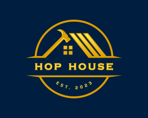 Hammer Carpenter House Roof logo design