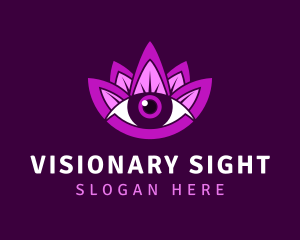 Purple Lotus Eye logo design