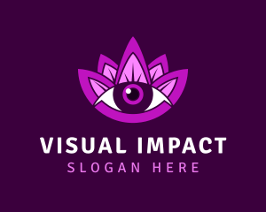 Purple Lotus Eye logo design