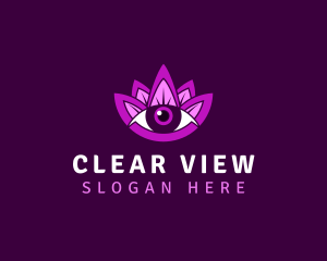 Purple Lotus Eye logo design