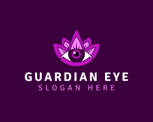 Purple Lotus Eye logo design