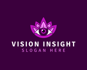 Purple Lotus Eye logo design