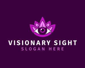 Purple Lotus Eye logo design