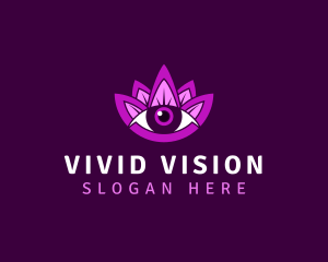 Purple Lotus Eye logo design