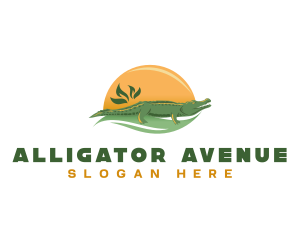 Wildlife Zoo Crocodile logo design