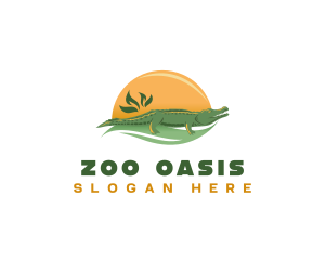 Wildlife Zoo Crocodile logo design