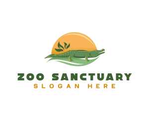 Wildlife Zoo Crocodile logo design