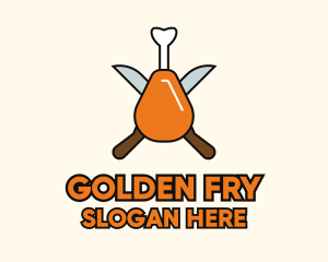 Fried Chicken Knife  logo design