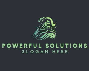 Water Wash Building Cleaning logo design