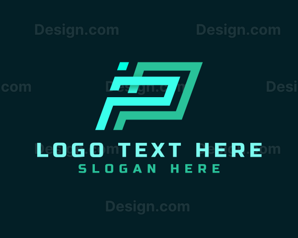 Geometric Tech Startup Letter P Logo