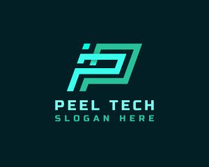 Geometric Tech Startup Letter P logo design